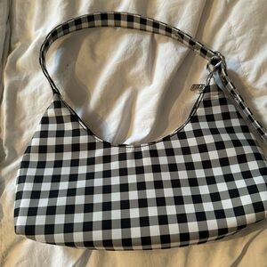 Black & White Gingham Shoulder Bag - Chic Everyday Tote
